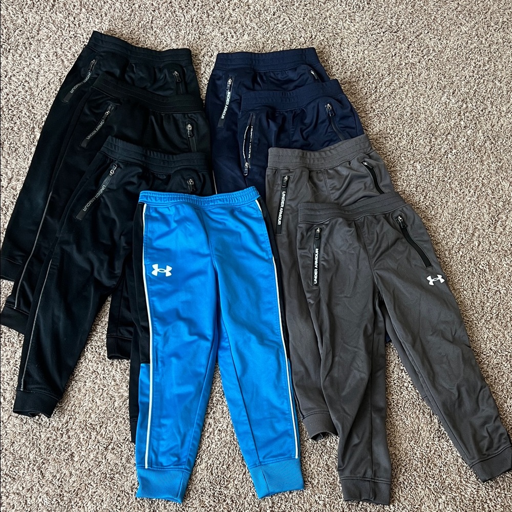 Under Armour Kids Sweatpants - Black, Navy, Blue, Gray - 8 Pairs - Size 4